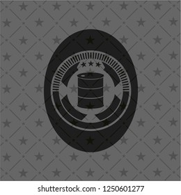 barrel icon inside black emblem. Vintage.