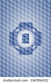 barrel icon inside blue polygonal badge.