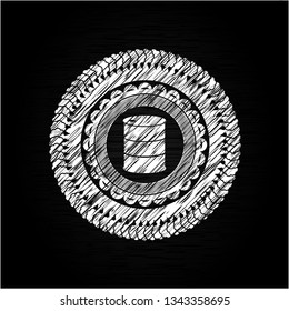 barrel icon inside chalk emblem