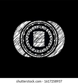 barrel icon inside chalk emblem