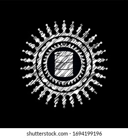 icono de barril dentro del emblema de pizarra