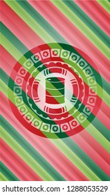 barrel icon inside christmas badge.