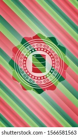 barrel icon inside christmas badge.