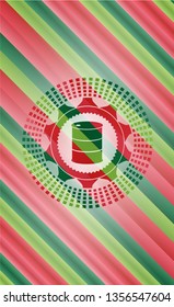 barrel icon inside christmas emblem.