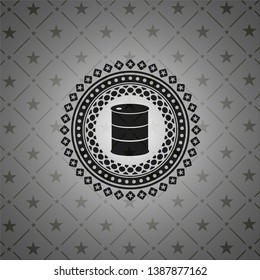 barrel icon inside dark emblem