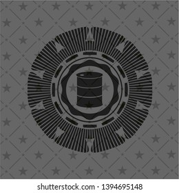 barrel icon inside dark emblem