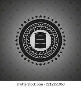 barrel icon inside dark emblem. Retro. 