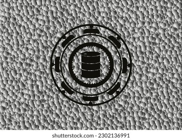 barrel icon inside dark emblem with bubbles background. Retro. Vector Illustration. Detailed. 