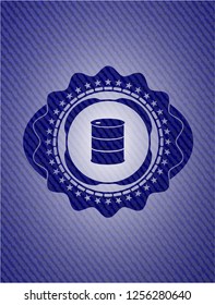 barrel icon inside emblem with jean high quality background