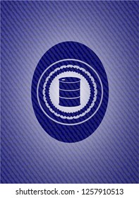barrel icon inside emblem with jean high quality background