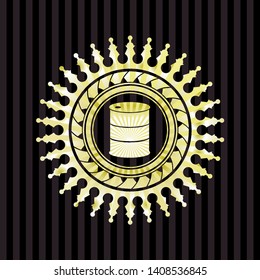 barrel icon inside gold emblem