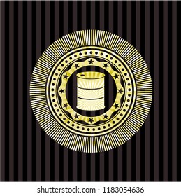 barrel icon inside gold shiny badge