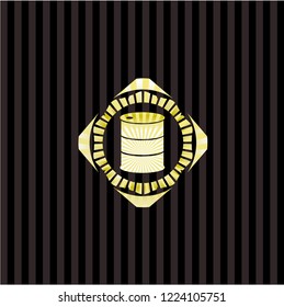 barrel icon inside golden emblem