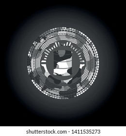 barrel icon inside grey camo texture