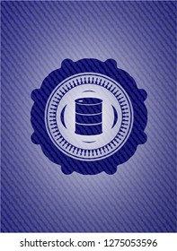 barrel icon inside jean background
