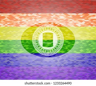 barrel icon inside lgbt colors emblem 