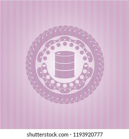 barrel icon inside pink icon or emblem