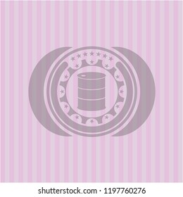 barrel icon inside pink icon or emblem