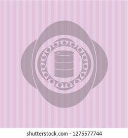 barrel icon inside pink emblem. Vintage.