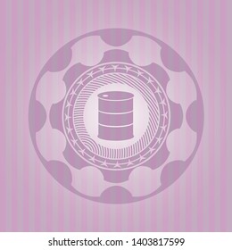 barrel icon inside pink emblem. Vintage.
