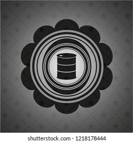 barrel icon inside realistic black emblem