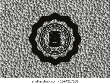 Fass-Ikone im realistischen dunklen Emblem mit Blasenhintergrund. Vektorillustration Illustration. Detaillierte Angaben.