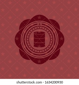 barrel icon inside realistic red emblem