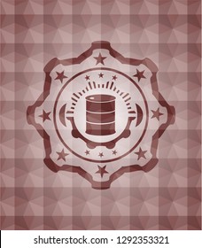 barrel icon inside red badge with geometric background. Seamless.