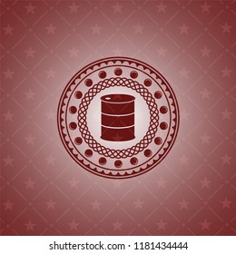 barrel icon inside red emblem