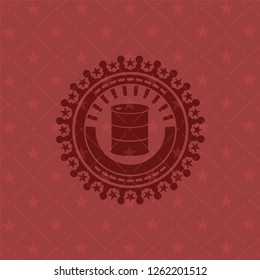 barrel icon inside red icon or emblem