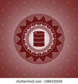 barrel icon inside red emblem. Vintage.
