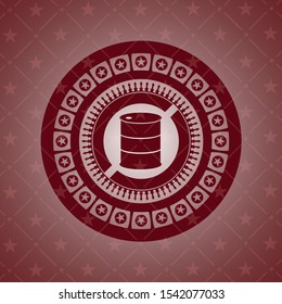 barrel icon inside red emblem. Vintage.