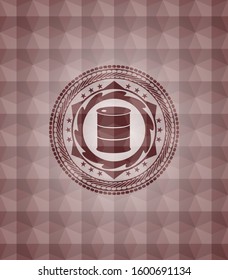 barrel icon inside red polygonal badge. Seamless.