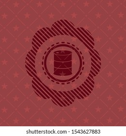 barrel icon inside retro style red emblem