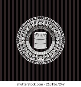 barrel icon inside silver badge. 