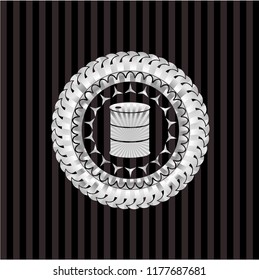 barrel icon inside silver shiny emblem