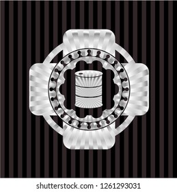 barrel icon inside silver shiny emblem