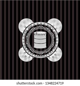 barrel icon inside silver shiny badge