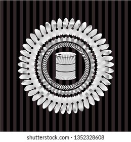 barrel icon inside silver shiny emblem