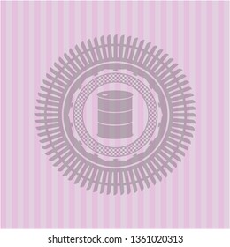 barrel icon inside vintage pink emblem