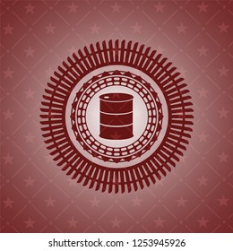 barrel icon inside vintage red emblem
