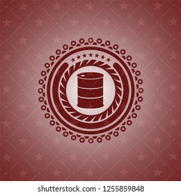 barrel icon inside vintage red emblem