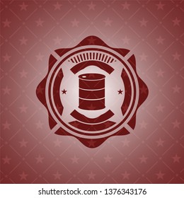 barrel icon inside vintage red emblem