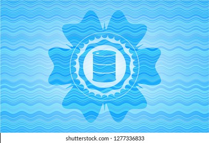 barrel icon inside water concept emblem.