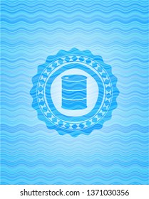 barrel icon inside water wave concept style emblem.