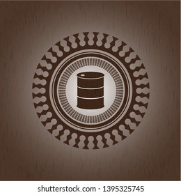 barrel icon inside wood emblem. Vintage.