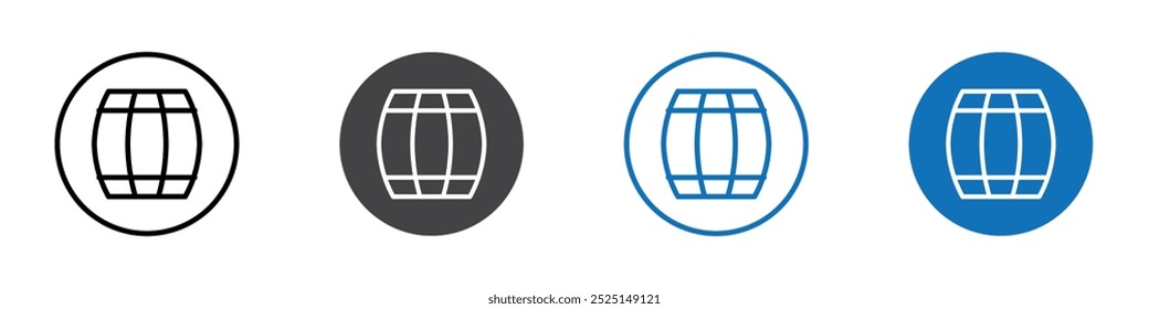 Icono de barril aislado en el conjunto de Vector de fondo blanco