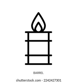 barrel icon. Line Art Style Design Isolated On White Background