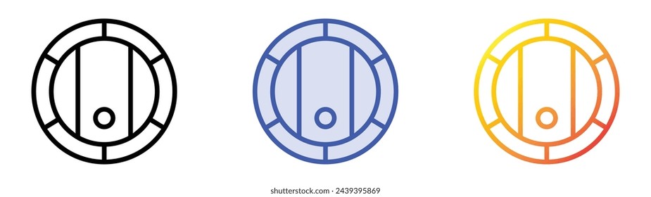 barrel icon. Linear, Blue Fill and Gradient Style Design Isolated On White Background