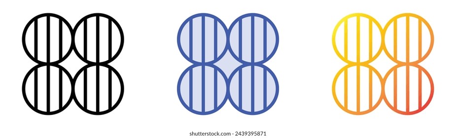 barrel icon. Linear, Blue Fill and Gradient Style Design Isolated On White Background